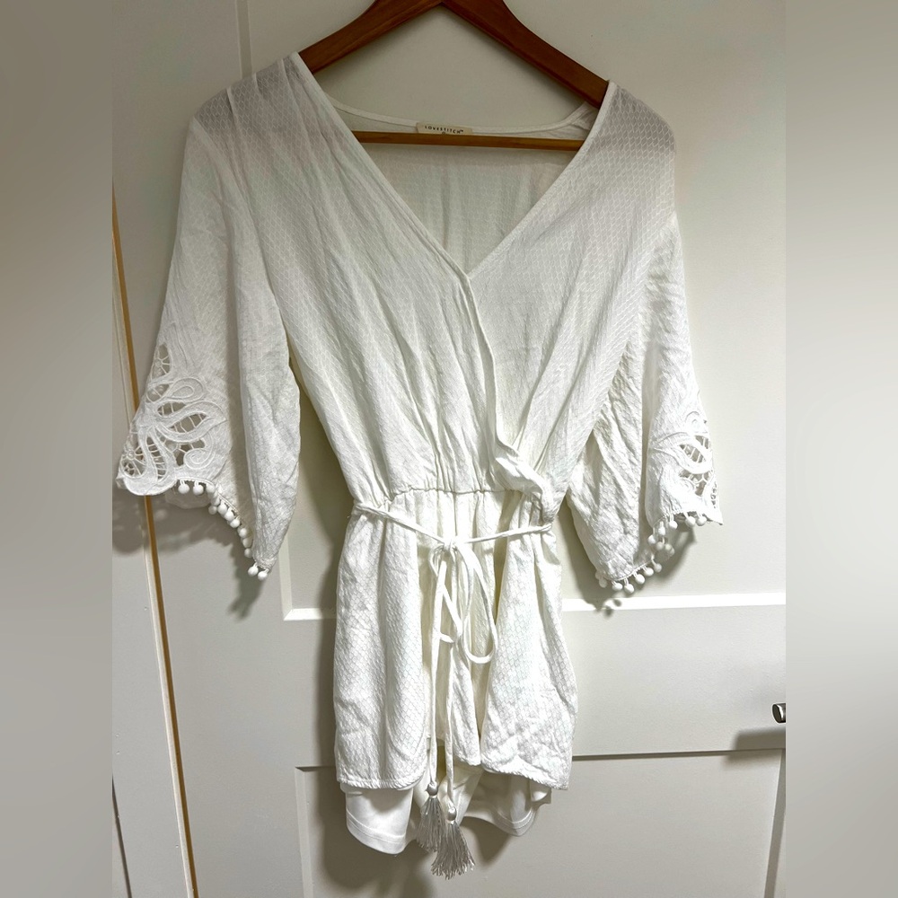 Lovestitch White Lace Trim Jumpsuit